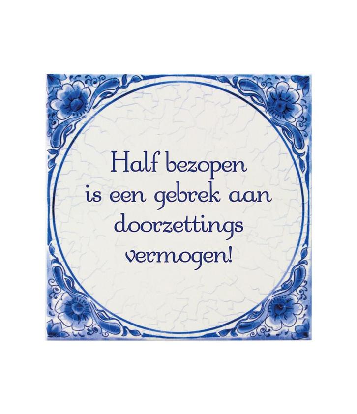 Delfts Blauw Tegel Bezopen 14,5cm, Huis en Inrichting, Woonaccessoires | Schilderijen, Tekeningen en Foto's, Nieuw, Verzenden