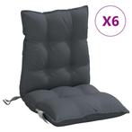 Stoelkussens Laag Antraciet 6st - Retour Deal -40%, Verzenden, Nieuw