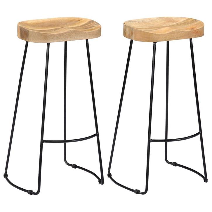 2x Gavin Barkrukken Massief Hout|Retour Deal 40%, Huis en Inrichting, Barkrukken, 60 tot 90 cm, 2 krukken, Nieuw, Verzenden