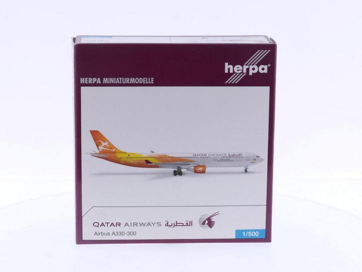 Schaal 1:500 Herpa 507523 Qatar Airways - Airbus A330-300..., Hobby en Vrije tijd, Modelbouw | Vliegtuigen en Helikopters, Gebruikt
