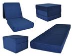 Opvouwbaar matras - logeermatras - 195x65x15 cm - marineb..., Ophalen of Verzenden, Nieuw