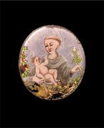 XVIII sec. - Miniatura ad olio sotto vetro (a fondo oro) -