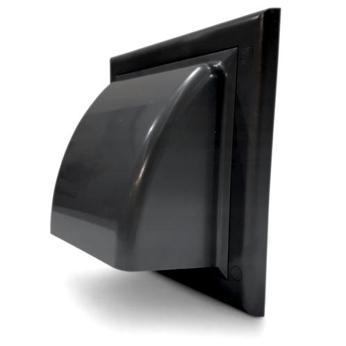 Kunststof gevelkap met klep - Zwart - aansluiting Ø 100mm, Doe-het-zelf en Bouw, Ventilatie en Afzuiging, Nieuw, Verzenden