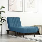 vidaXL Chaise longue fluweel blauw, Maison & Meubles, Canapés | Sofas & Chaises Longues, Verzenden