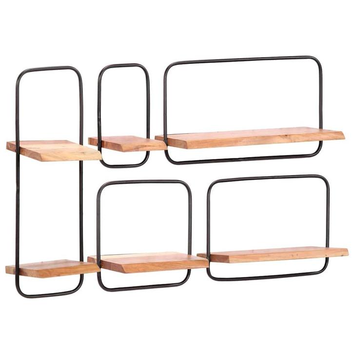 vidaXL Wandplanken 5 stuks massief acaciahout, Maison & Meubles, Armoires | Armoires murales, Envoi