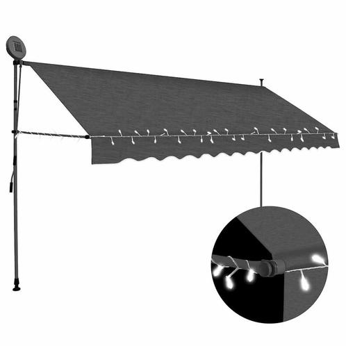 vidaXL Luifel handmatig uitschuifbaar met LED 400 cm, Tuin en Terras, Zonneschermen, Nieuw, Verzenden