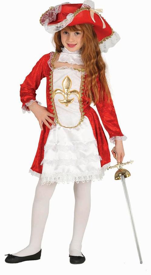 Musketier Kostuum Kind Wit Rood, Kinderen en Baby's, Carnavalskleding en Verkleedspullen, Nieuw, Verzenden