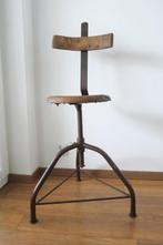 Stoel - Staal - Unieke werkplaatsstoel, Antiek en Kunst