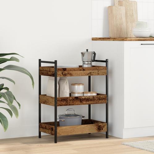 vidaXL Keukentrolley Oud Hout 50x30x70 cm Bewerkt Hout, Huis en Inrichting, Keuken | Keukenbenodigdheden, Nieuw, Verzenden