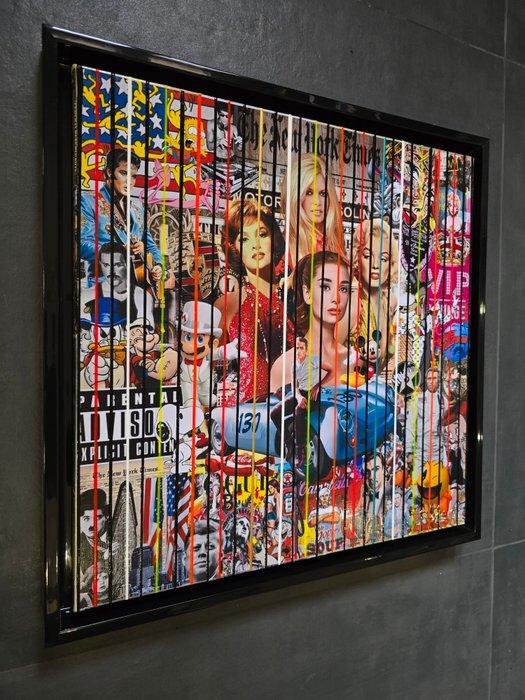 Elmago - Pop icons 60 legend (large)black frame, Antiek en Kunst, Kunst | Schilderijen | Modern