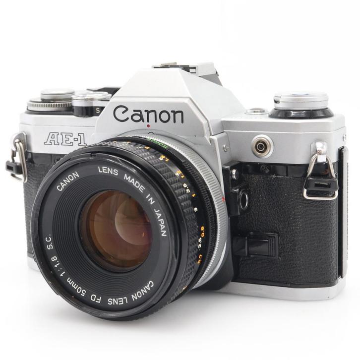 Canon AE-1 zilver + FD 50mm F/1.8 S.C. | Tweedehands, TV, Hi-fi & Vidéo, Photo | Lentilles & Objectifs, Envoi