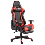 vidaXL Gamestoel draaibaar met voetensteun PVC rood, Verzenden, Nieuw
