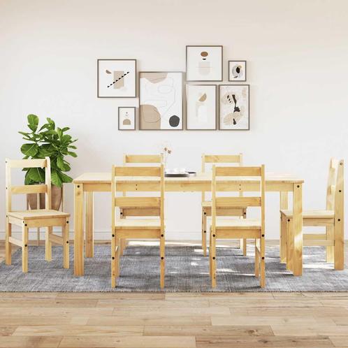 vidaXL 7-delige Eethoek Panama massief grenenhout, Huis en Inrichting, Complete eetkamers, Nieuw, Verzenden