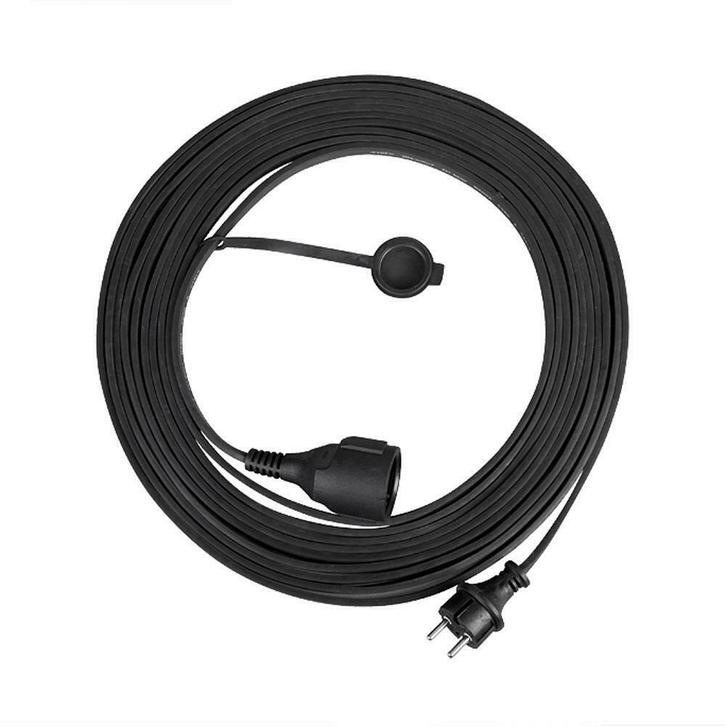 10 Meter voedingskabel | Prikkabel | incl. stekker | Zwart, Tuin en Terras, Buitenverlichting, Nieuw, Verzenden
