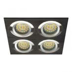 Inbouw 4x LED spot MR16 Aluminium Vierkant Armatuur -, Maison & Meubles, Lampes | Autre, Verzenden