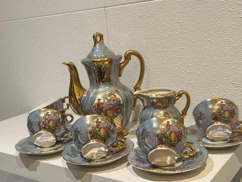 Mokka gold plated - Service à thé (12) - Porcelaine -, Antiek en Kunst, Antiek | Meubels | Tafels