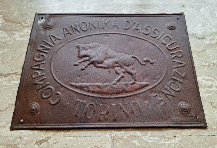 Targa Assicurativa Torino - Plaque - Metaal, Antiek en Kunst, Antiek | Wandborden en Tegels
