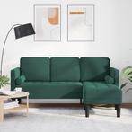 vidaXL 3-Zits Sofa met L-vormige Chaise in Donkergroen, Verzenden, Nieuw
