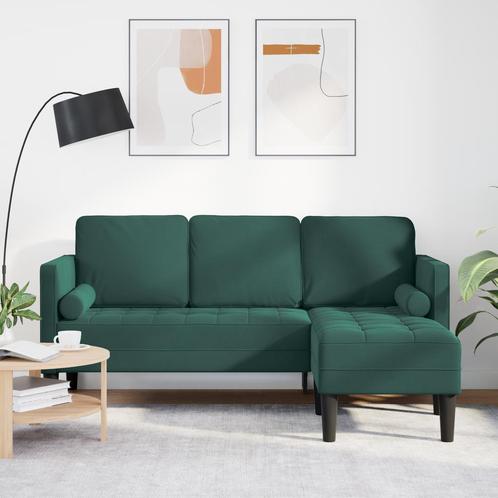 vidaXL 3-Zits Sofa met L-vormige Chaise in Donkergroen, Huis en Inrichting, Zetels | Zetels, Nieuw, Verzenden
