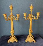 Chandelier (2) - Bronze doré - Candélabres H. 47 cm, Antiek en Kunst