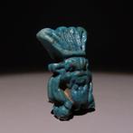 Oud-Egyptisch Faience Amulet van de god Bes. Late Periode,