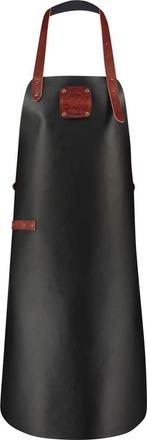 Witloft - Classic Leren Schort Zwart/Cognac | Handgemaakt,, Huis en Inrichting, Keuken | Keukenbenodigdheden, Verzenden, Nieuw