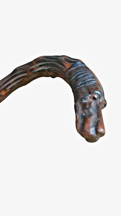 Art populaire Wandelstok - Spar - Windhondenkop., Antiquités & Art, Antiquités | Autres Antiquités