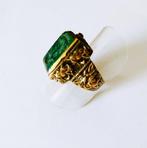 Messing, groene steen - Ring - Zijderoute Centraal-Azië