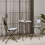 vidaXL Bistroset mozaïek ijzer en keramiek blauw en wit, Verzenden, Nieuw