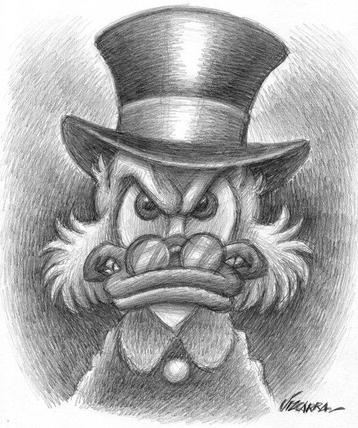 Joan Vizcarra - Scrooge McDuck Portrait - Original Pencil