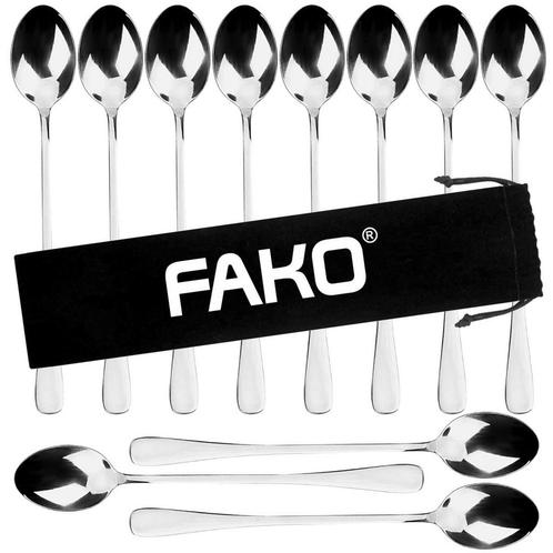 Fako Bijoux® - 12 Lange Lepels - Latte Macchiato - Longdrink, Maison & Meubles, Cuisine | Couverts, Envoi