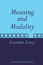 Meaning and Modality.by Lewy, Casimir New   ., Lewy, Casimir, Verzenden