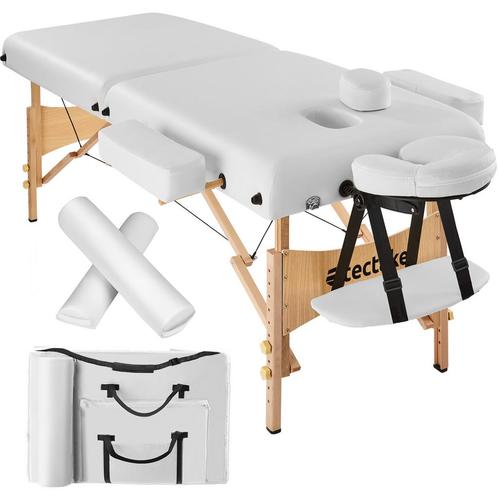 tectake Massagetafel-set met 2 zones, 7,5cm matras en houten, Sport en Fitness, Massageproducten, Verzenden
