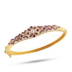 Sans prix de réserve - Bracelet Argent, Plaqué or Rubis -