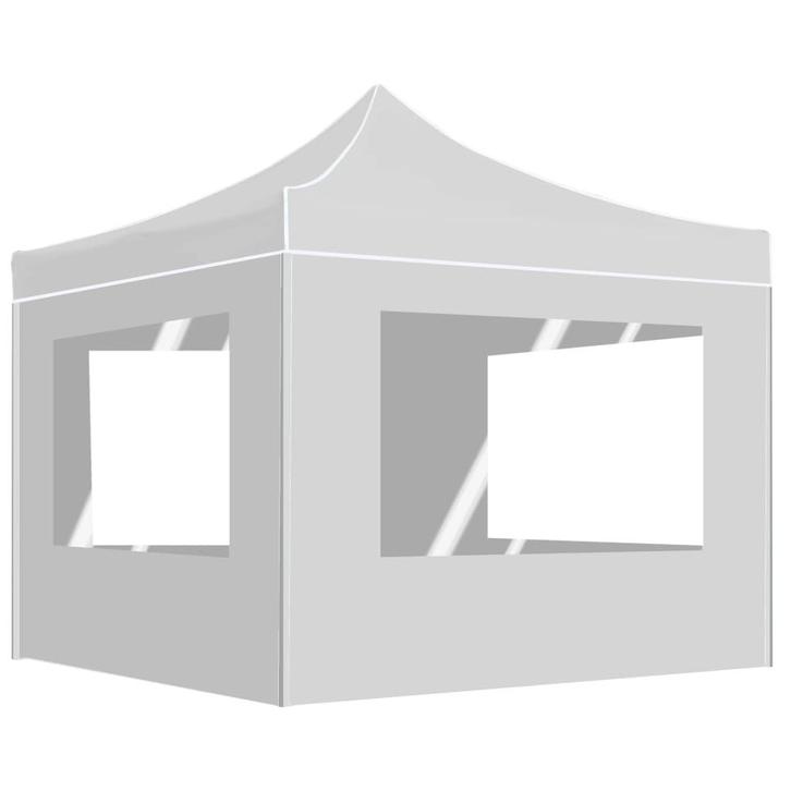 vidaXL Partytent inklapbaar met wanden 2x2 m aluminium wit, Tuin en Terras, Partytenten, Nieuw, Verzenden