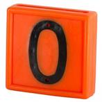 Nummerblok, 1-cijf., oranje om in te schuiven (cijfer 0) -