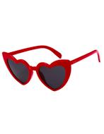 Zonnebril Hartjes Cat Eye Rood Montuur Zwarte Glazen Vintage, Ophalen of Verzenden