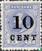 Suriname - Willem III, met opdruk - 1898, Postzegels en Munten, Postzegels | Suriname, Verzenden, Postfris