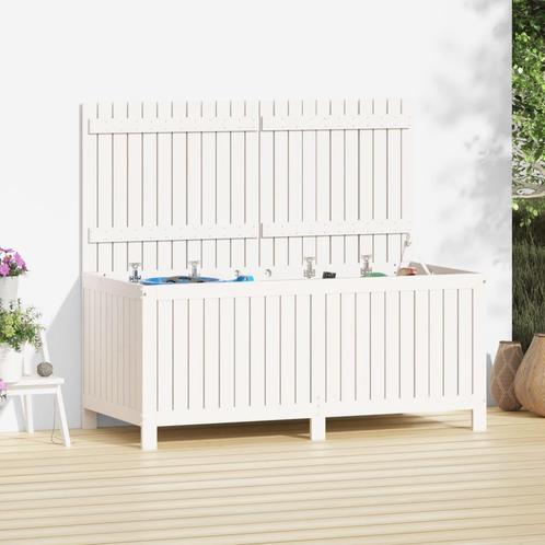 vidaXL Tuinbox 147x68x64 cm massief grenenhout wit, Tuin en Terras, Bergingen en Tuinkasten, Nieuw, Verzenden