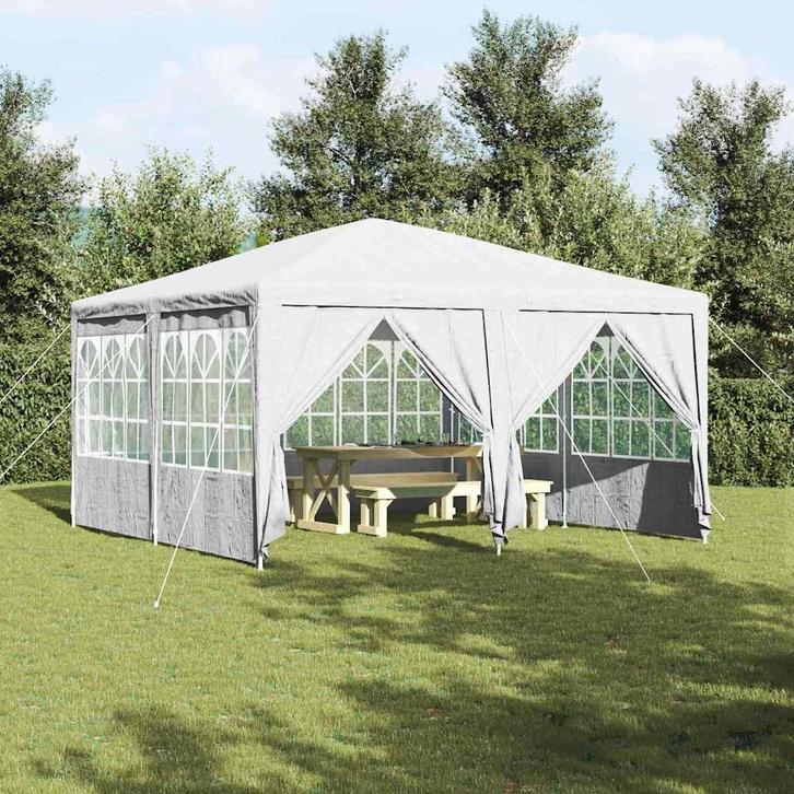 vidaXL Partytent Wit 400 x 400 x 266 cm Polyetheen, Tuin en Terras, Partytenten, Nieuw, Verzenden