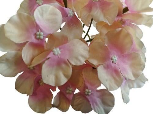 Hortensia hydrangea 6 oranje roze zijden bloemkop los 15×10, Huis en Inrichting, Woonaccessoires | Kunstplanten en Kunstbloemen