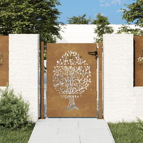 Poort 105x155 cm boomontwerp cortenstaal, Jardin & Terrasse, Portes de jardin, Envoi