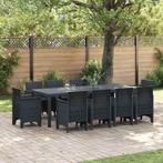 vidaXL Tuin Eettafel Set 11 pcs Antraciet Polypropyleen, Verzenden