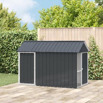 vidaXL Vogelvolière Antraciet 112x215x141 cm Staal beschikbaar voor biedingen