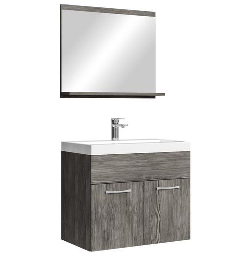 Badkamermeubel Montreal Set 02 60 x 35 cm Grijs Eiken, Huis en Inrichting, Badkamer | Badkamermeubels, Nieuw, Verzenden