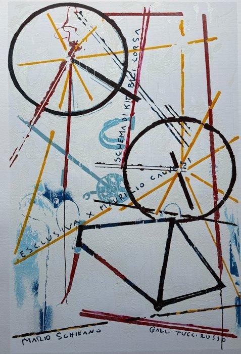 Mario Schifano (1934-1998) - Schema di kit bici da corsa, Antiek en Kunst, Antiek | Overige Antiek