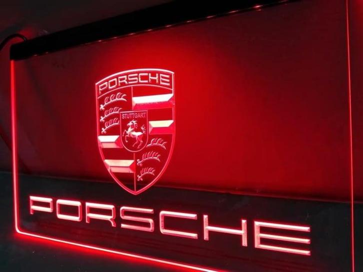 Porsche neon bord lamp LED  verlichting reclame lichtbak #1, Maison & Meubles, Lampes | Autre, Envoi