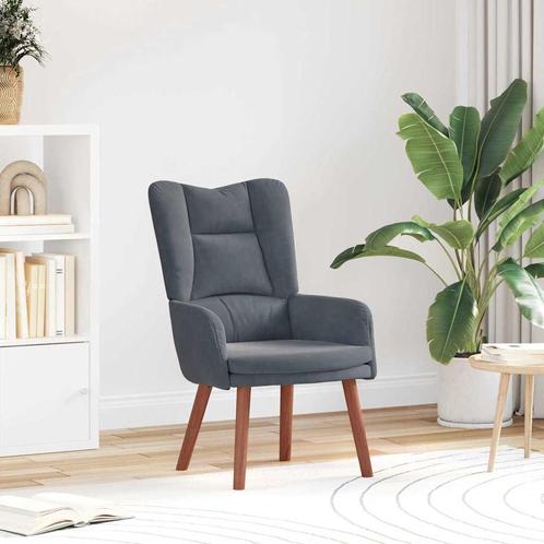 vidaXL Ontspanningsstoel Donkergrijs 63 x 67 x 94 cm Fluweel, Huis en Inrichting, Fauteuils, Nieuw, Verzenden