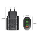 Quad 4x Port USB Stekkerlader - Quick Charge 3.0 Muur, Telecommunicatie, Mobiele telefoons | Batterijen en Accu's, Nieuw, Verzenden