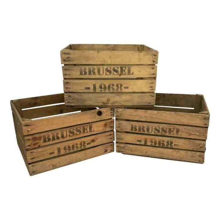 Fruitkisten  Brussel  1968, Huis en Inrichting, Woonaccessoires | Kisten, 50 tot 100 cm, Gebruikt, Minder dan 50 cm, Minder dan 50 cm